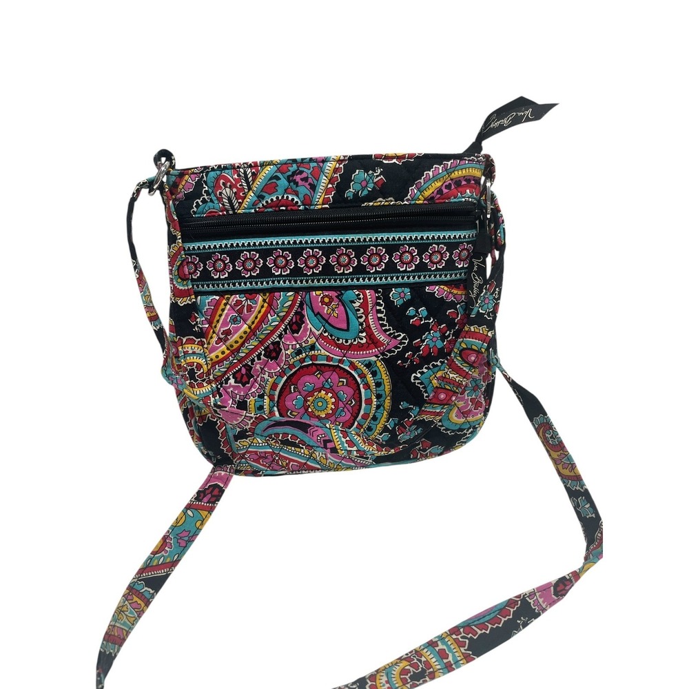 Vera Bradley Crossbody Bag Women Small Paisley Quilted Cotton Adjustable